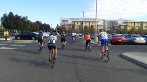 Each mile matters: Riders take off from UC, Merced for their 32.2 mile trip to Turlock.