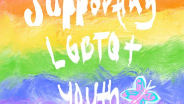 The words "Supporting LGBTQ+ youth"